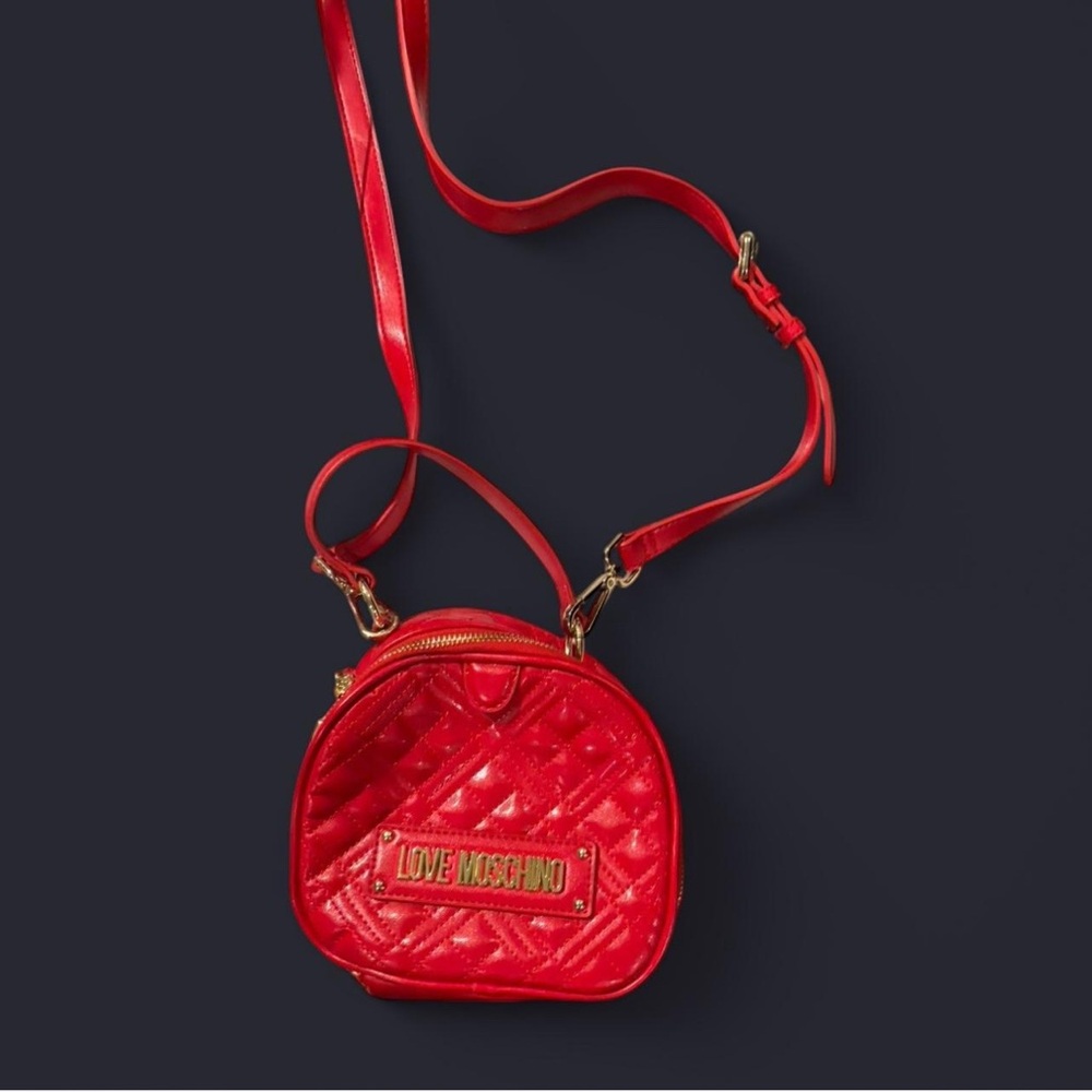 Love Moschino Red Quilted Heart Crossbody